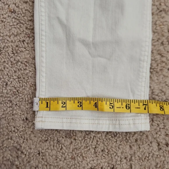 Pilcro Anthropologie Size 26 The Wanderer Jeans Patchwork Cream Pant Floral - Picture 8 of 11